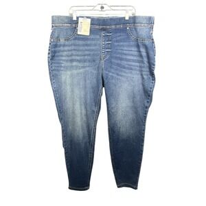 Terra & Sky Plus Size Jeans Skinny High Rise Blue Wash‎ Stretch Denim